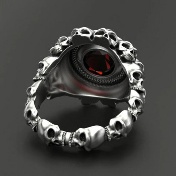 Γοτθικά δαχτυλίδια πανκ κρανίου για άνδρες ρετρό σκελετός μαύρος κόκκινος κώνος ανδρικό δαχτυλίδι κοσμήματα Biker Steampunk δαχτυλίδια για γυναίκες Anillo Hombre
