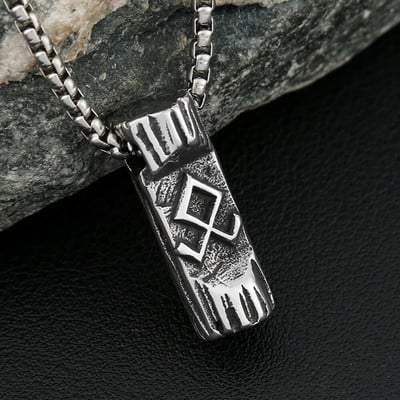 Nordic Viking Rune Amulet Κολιέ μενταγιόν από ανοξείδωτο ατσάλι Σύμβολο Vikings Κολιέ Othala για άνδρες Σκανδιναβικά κοσμήματα Χονδρική