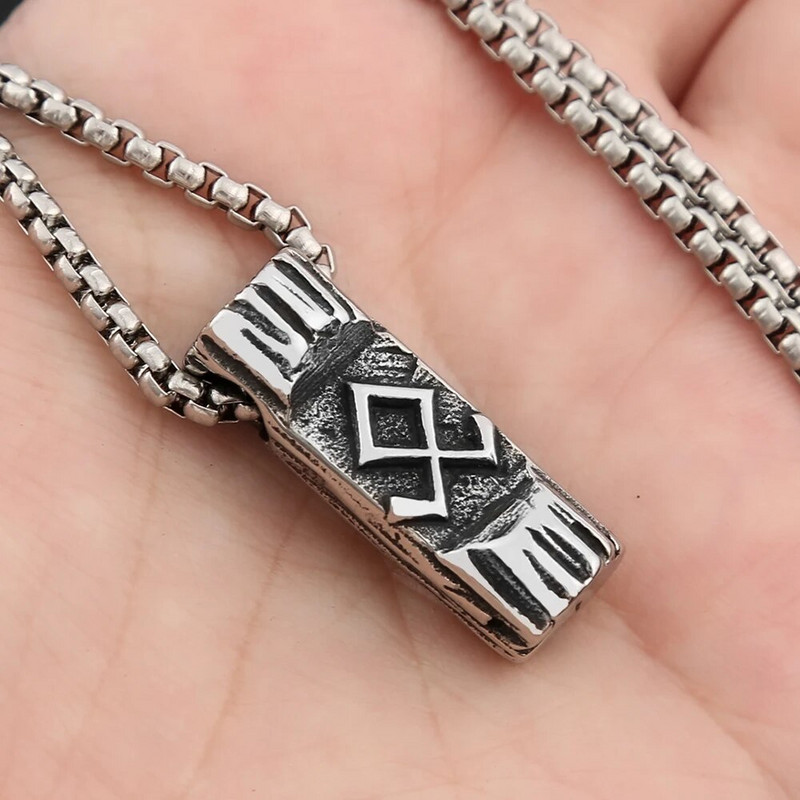 Nordic Viking Rune Amulet Κολιέ μενταγιόν από ανοξείδωτο ατσάλι Σύμβολο Vikings Κολιέ Othala για άνδρες Σκανδιναβικά κοσμήματα Χονδρική