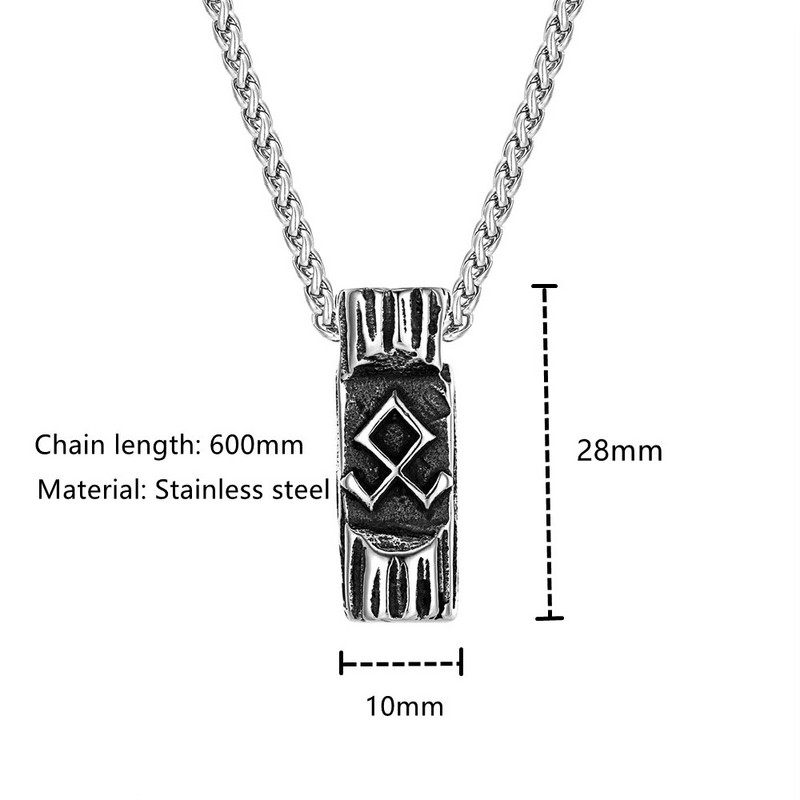 Nerūsējošais tērauds Vīrieši Vikingi Rūnas Kaklarotas Pagānu Vegvisir Amulet Kulons Skandināvu mitoloģija Odins Skandināvijas Rotaslietas Vīriešu Dāvanas