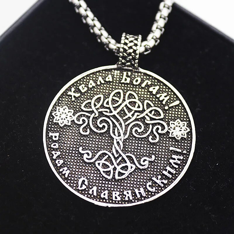 Vintage Mystical Nordic Legend World Tree Slāvu Amulet Kaklarota Vīriešiem Klasiskās modes rotaslietas Dāvana