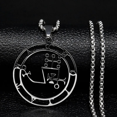 2024 mood Sigeal Sigil De Lucifer roostevabast terasest saatana kaelakee Asmoday Lazer Key Baphometi tempel kaelakee ehted N7118S03