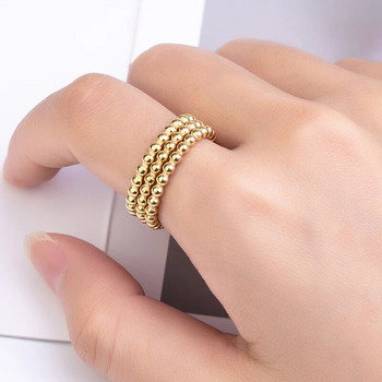 Χαριτωμένο δαχτυλίδι σε σχήμα αλυσίδας τριών σε ένα χάντρες από ανοξείδωτο ατσάλι υψηλής ποιότητας κοσμήματα δαχτυλίδι δώρου για γυναίκες και κορίτσια Αποστολή