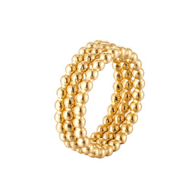Χαριτωμένο δαχτυλίδι σε σχήμα αλυσίδας τριών σε ένα χάντρες από ανοξείδωτο ατσάλι υψηλής ποιότητας κοσμήματα δαχτυλίδι δώρου για γυναίκες και κορίτσια Αποστολή