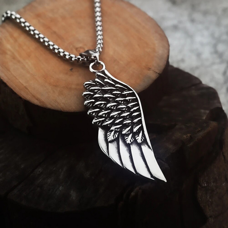 Europski i američki trend Privjesak s perjem od titanijskog čelika Krila od nehrđajućeg čelika Muški nakit