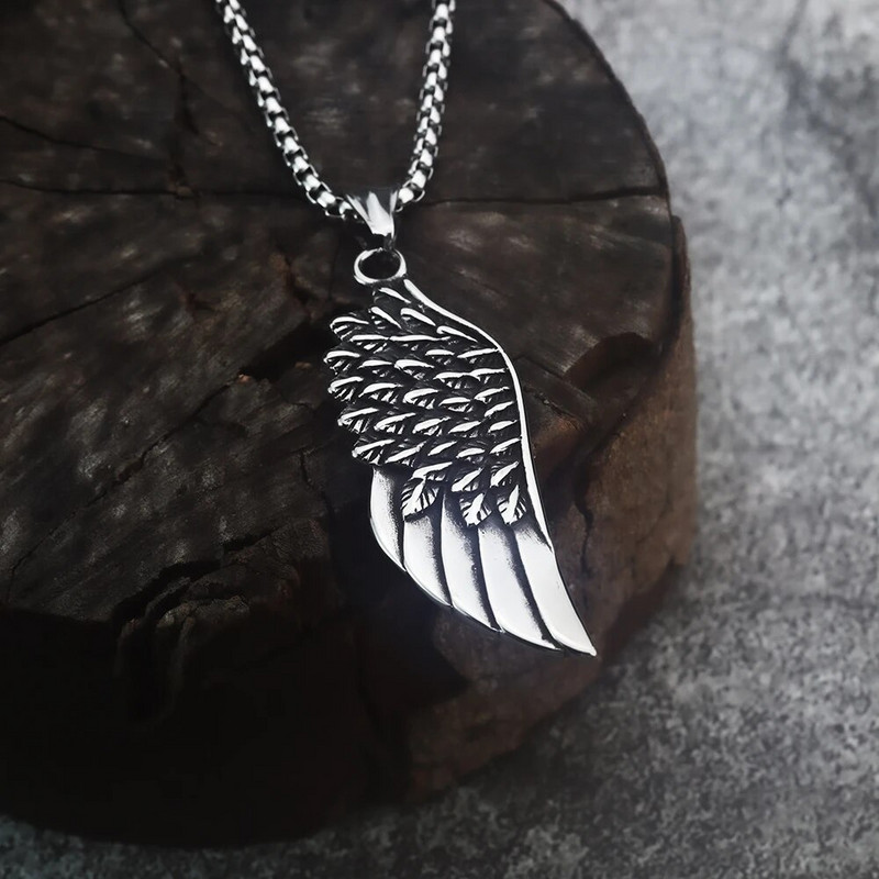 Europski i američki trend Privjesak s perjem od titanijskog čelika Krila od nehrđajućeg čelika Muški nakit