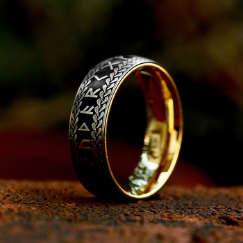 Модни винтидж скандинавски пръстени с руни на викингите за мъже, жени 316L неръждаема стомана, прости пръстени с амулети за двойки, бижута, подаръци, дропшиппинг