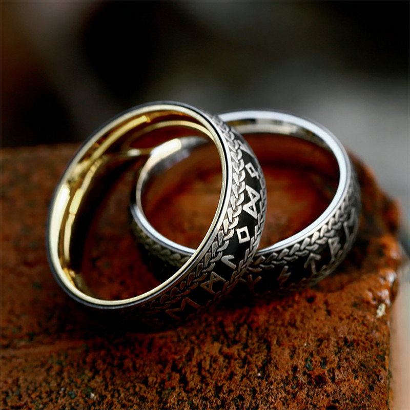 Modes vintage Ziemeļvalstu vikingu rūnu gredzeni vīriešiem sievietēm, 316L nerūsējošais tērauds, vienkāršs pāris, amulets gredzens, rotaslietas, dāvanas, piegāde