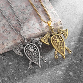 Retro Nordic dupla fejsze villám medál nyaklánc férfiaknak divatos rock punk motorkerékpár kiegészítők ékszerek