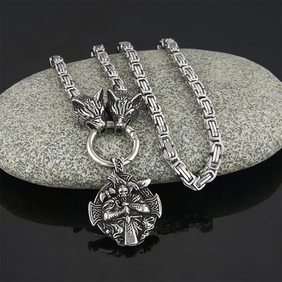 Vintage isikupärastatud Wolf Head meeste ripats, moevõlu Põhjamaade keldi sümboliga amuleti ehted