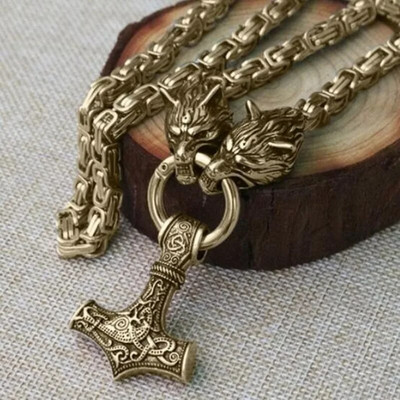 Vintage isikupärastatud Wolf Head meeste ripats, moevõlu Põhjamaade keldi sümboliga amuleti ehted