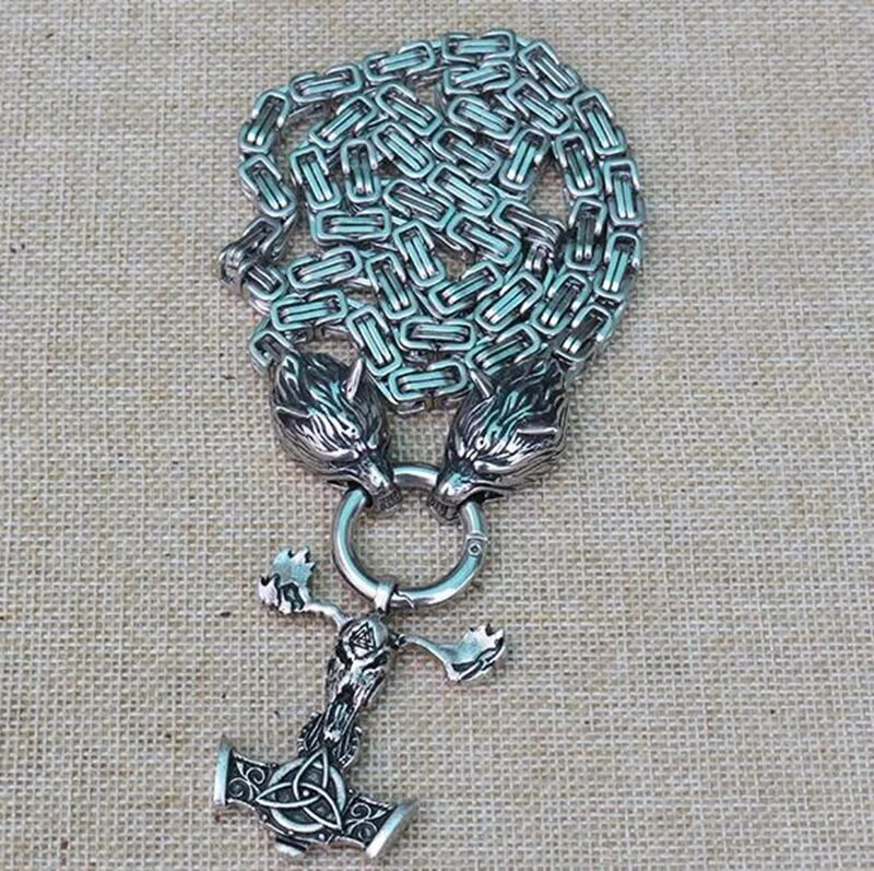 Vintage isikupärastatud Wolf Head meeste ripats, moevõlu Põhjamaade keldi sümboliga amuleti ehted