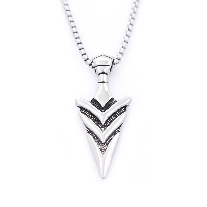 Punk vintage roostevabast terasest nooleripatsiga kaelakee lahe hip-hopi noolepea kaelakee, lihtne mood amulett, ehted, kingituste hulgimüük