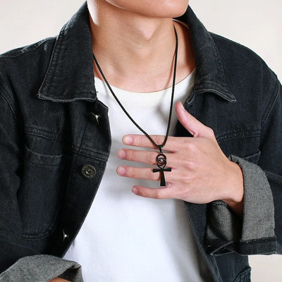 Vīriešu retro kristiešu Bībeles krusta divpusējas kulonu kaklarota, moderna, šarmanti reliģiska stila gadījuma ballītes rotaslietas dāvana