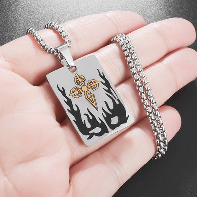 Vīriešu retro kristiešu Bībeles krusta divpusējas kulonu kaklarota, moderna, šarmanti reliģiska stila gadījuma ballītes rotaslietas dāvana