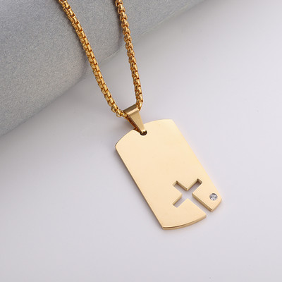 Visokokvalitetna ogrlica s privjeskom od poliranog titanijskog čelika Vojna marka Ogrlica s natpisom pseća oznaka, muški ležerni nakit