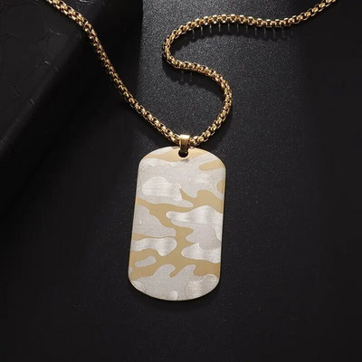 Visokokvalitetna ogrlica s privjeskom od poliranog titanijskog čelika Vojna marka Ogrlica s natpisom pseća oznaka, muški ležerni nakit