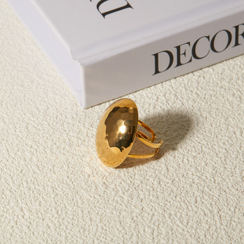 JewelryPoster Мода от неръждаема стомана Уникален моден пръстен с овален чук 18k позлатени водоустойчиви бижута