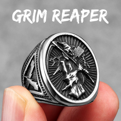 Grim Reaper meeste sõrmused 316L roostevabast terasest punk rock souli vikatiräpipidu jalgratturile meessõbrale ehted parim kingitus hulgimüük