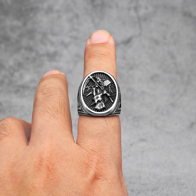 Grim Reaper vīriešu gredzeni 316 l nerūsējošā tērauda pankroka soula izkapts repa ballīte velosipēdistam, draugam, rotaslietām, labāko dāvanu vairumtirdzniecība