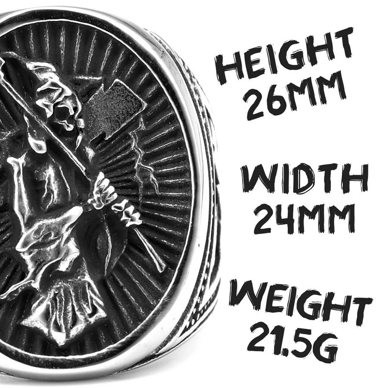 Grim Reaper vīriešu gredzeni 316 l nerūsējošā tērauda pankroka soula izkapts repa ballīte velosipēdistam, draugam, rotaslietām, labāko dāvanu vairumtirdzniecība