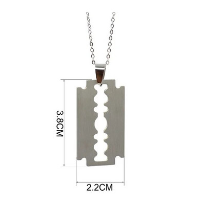 Uniszex rozsdamentes egyedi acél borotvapenge formájú medál nyaklánc férfi hip-hop dog nyakláncok vadonatúj női medálok