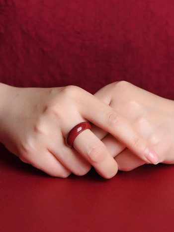 Естествен 100% истински червен цинобър пръстени от нефрит, издълбан облак, бижута, пръстен, лента, нефритни камъни за мъже, бижута, мъжки пръстени