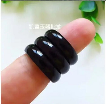 Естествен ахат черен нефрит пръстени бижута скъпоценен камък лента пръстен нефрит прости камъни за жени бижута луксозни бижута мъжки пръстени