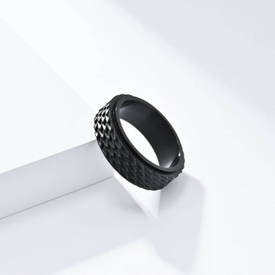 Vintage Δαχτυλίδι Dragon Scale for Men Punk Personality Περιστρεφόμενο δαχτυλίδι από ατσάλι τιτανίου που ανακουφίζει από το άγχος Δώρο κοσμημάτων χονδρικής