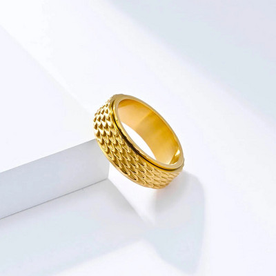 Vintage Δαχτυλίδι Dragon Scale for Men Punk Personality Περιστρεφόμενο δαχτυλίδι από ατσάλι τιτανίου που ανακουφίζει από το άγχος Δώρο κοσμημάτων χονδρικής