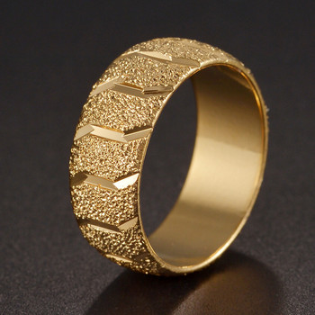 Ματ βέρες γάμου με ελαστικά για άνδρες Φαρδύ χρυσό χρώμα από ανοξείδωτο ατσάλι Ρομαντικό επετειακό γυναικεία κοσμήματα