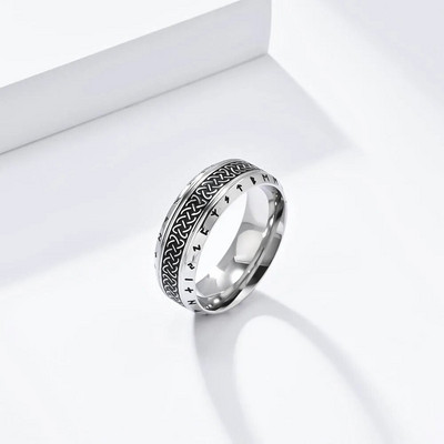 Vintage stila ziemeļu ķeltu mezglu gredzeni vīriešiem Sieviešu modes, vienkārši nerūsējošā tērauda vikingu rūnu gredzeni amuleti rotaslietas vairumtirdzniecība