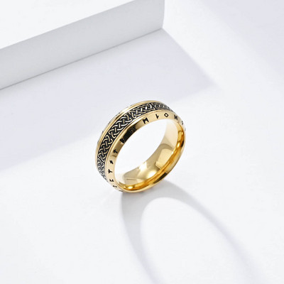 Vintage stila ziemeļu ķeltu mezglu gredzeni vīriešiem Sieviešu modes, vienkārši nerūsējošā tērauda vikingu rūnu gredzeni amuleti rotaslietas vairumtirdzniecība