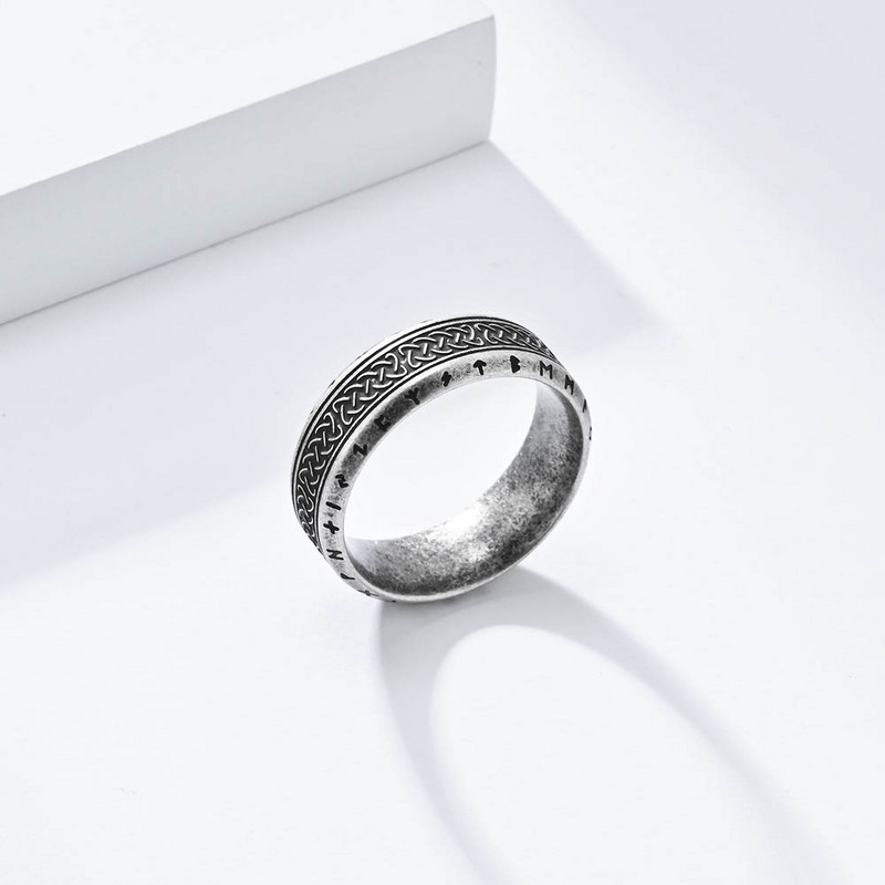 Vintage stila ziemeļu ķeltu mezglu gredzeni vīriešiem Sieviešu modes, vienkārši nerūsējošā tērauda vikingu rūnu gredzeni amuleti rotaslietas vairumtirdzniecība