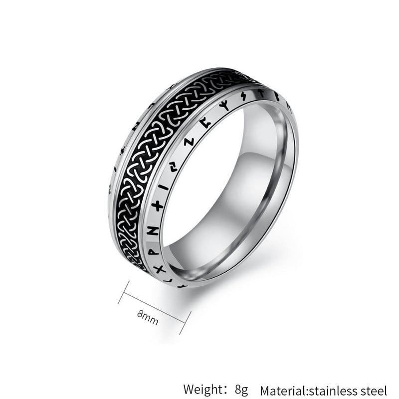 Vintage stila ziemeļu ķeltu mezglu gredzeni vīriešiem Sieviešu modes, vienkārši nerūsējošā tērauda vikingu rūnu gredzeni amuleti rotaslietas vairumtirdzniecība