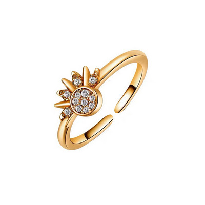 YILUOCD Sparkling Sun and Moon Adjustable Couple Rings CZ Open Promise Ring 2024 New Style Stackable κοσμήματα αρραβώνων