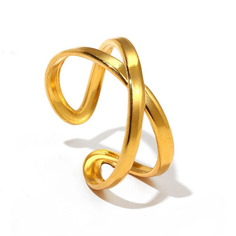 Roostevabast terasest sõrmused Prantsuse retroõõnestusega geomeetriline toroidaalne sõrmus Lihtne avatud sõrmus naistele Ehted Parim sõber Peened kingitused