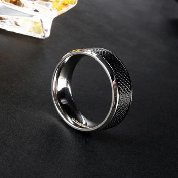 Нови висококачествени мъжки пръстени от неръждаема стомана Западен черен бял пръстен от титанова стомана за модни бижута