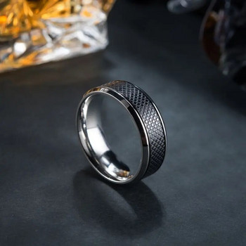 Нови висококачествени мъжки пръстени от неръждаема стомана Западен черен бял пръстен от титанова стомана за модни бижута