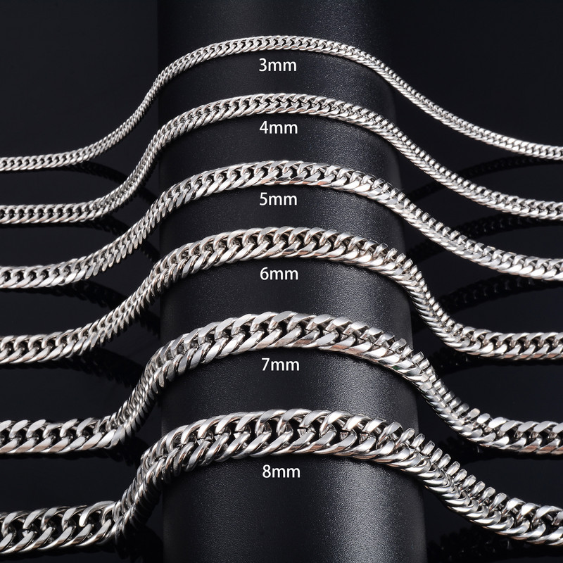 Meeste Punk Link Kuuba äärekett Hip Hop Boy Naistele Roostevabast terasest kaelakee Metallist ehted Aksessuaarid Heavy Choker