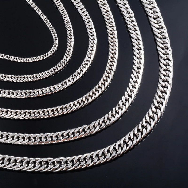 Meeste Punk Link Kuuba äärekett Hip Hop Boy Naistele Roostevabast terasest kaelakee Metallist ehted Aksessuaarid Heavy Choker