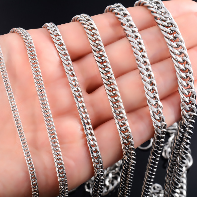 Meeste Punk Link Kuuba äärekett Hip Hop Boy Naistele Roostevabast terasest kaelakee Metallist ehted Aksessuaarid Heavy Choker