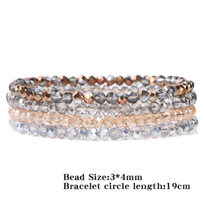 Kristalna narukvica Sjajna 4kom/komplet Fasetirana Češka Austrija Narukvica s kristalnim perlama Žene Muškarci Narukvice Sjajni nakit Moda Party Y2K