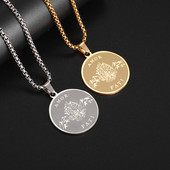 Stiilne roostevabast terasest ripats Stoic Philosophy märgiga kaelakee meestele naistele hiphop ehte kingitus