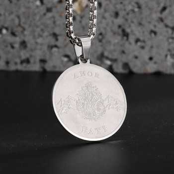 Κομψό μενταγιόν από ανοξείδωτο ατσάλι Stoic Philosophy Badge κολιέ για άνδρες Γυναικεία Hip hop κοσμήματα