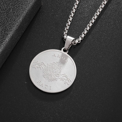 Stiilne roostevabast terasest ripats Stoic Philosophy märgiga kaelakee meestele naistele hiphop ehte kingitus