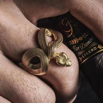 Европа и Съединените щати моден дамски пръстен с форма на змия хип-хоп пънк личност вита змия кръст пръстен парти бижута