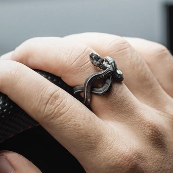 Европа и Съединените щати моден дамски пръстен с форма на змия хип-хоп пънк личност вита змия кръст пръстен парти бижута