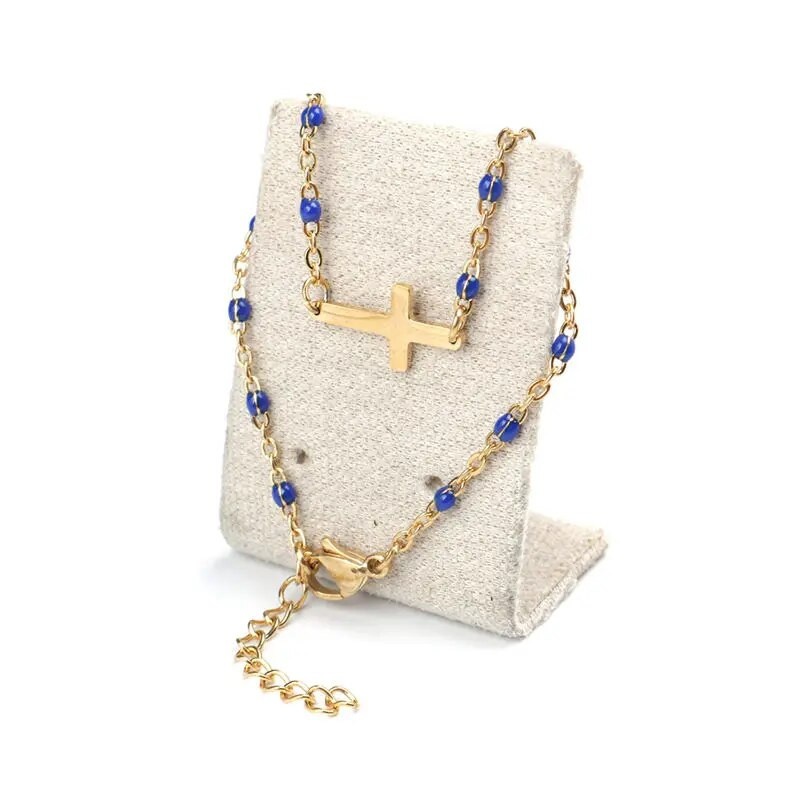 Jaunas modes nerūsējošā tērauda rokassprādzes, kabeļu ķēdes krustojums, zelta emaljas rokassprādzes, rotaslietas sievietēm, dāvanas 18 cm garas, 1 dators