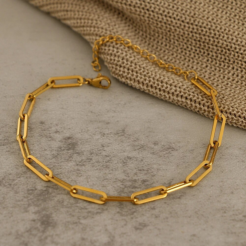 Nerūsējošā tērauda rokassprādzes Modes saspraudes saišu ķēde Viegla Luksusa Zelta Krāsa Šarms Rokassprādze Sievietēm Juvelierizstrādājumi Ballīte Izsmalcinātas Dāvanas